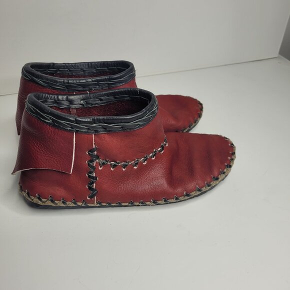 Ricardo Medina red leather slip on moccasin - Picture 3 of 9